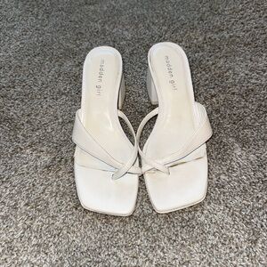 Madden Girl White Block Heels